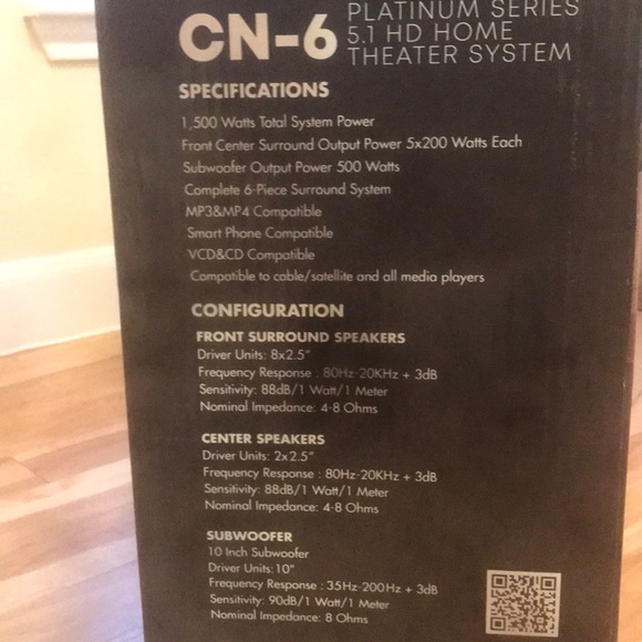 CN-6 PLATINUM SERIES 5.1 HD HOME THEATRE SYSTEM - Picture 4 of 5